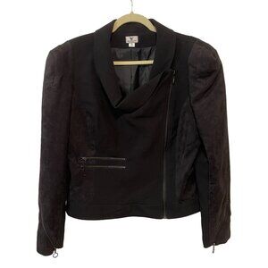 Worthington Women's XL Black Jacket With Zipper Details & Suede Panels